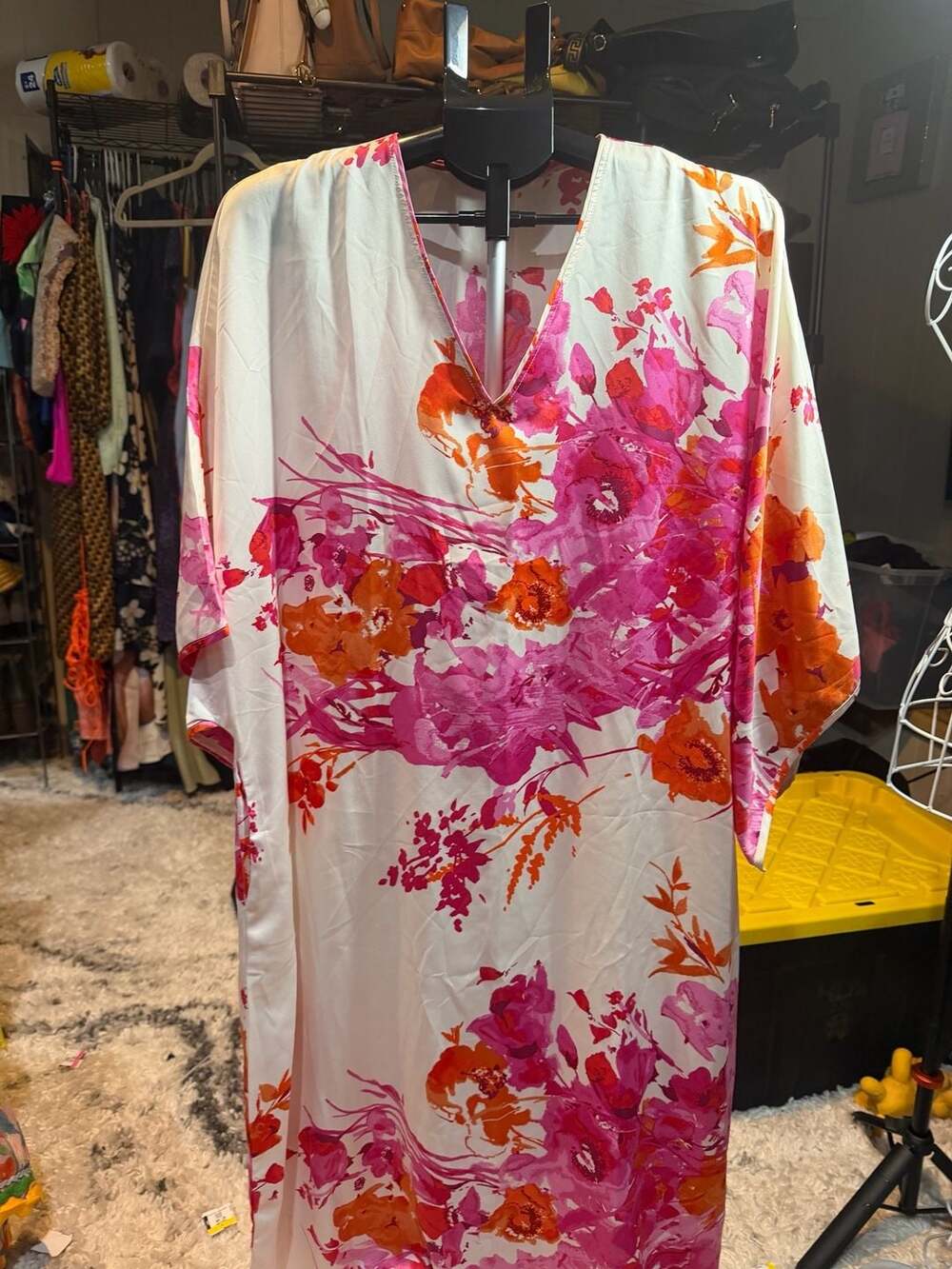 Natori Botanique Floral Print Caftan Size L